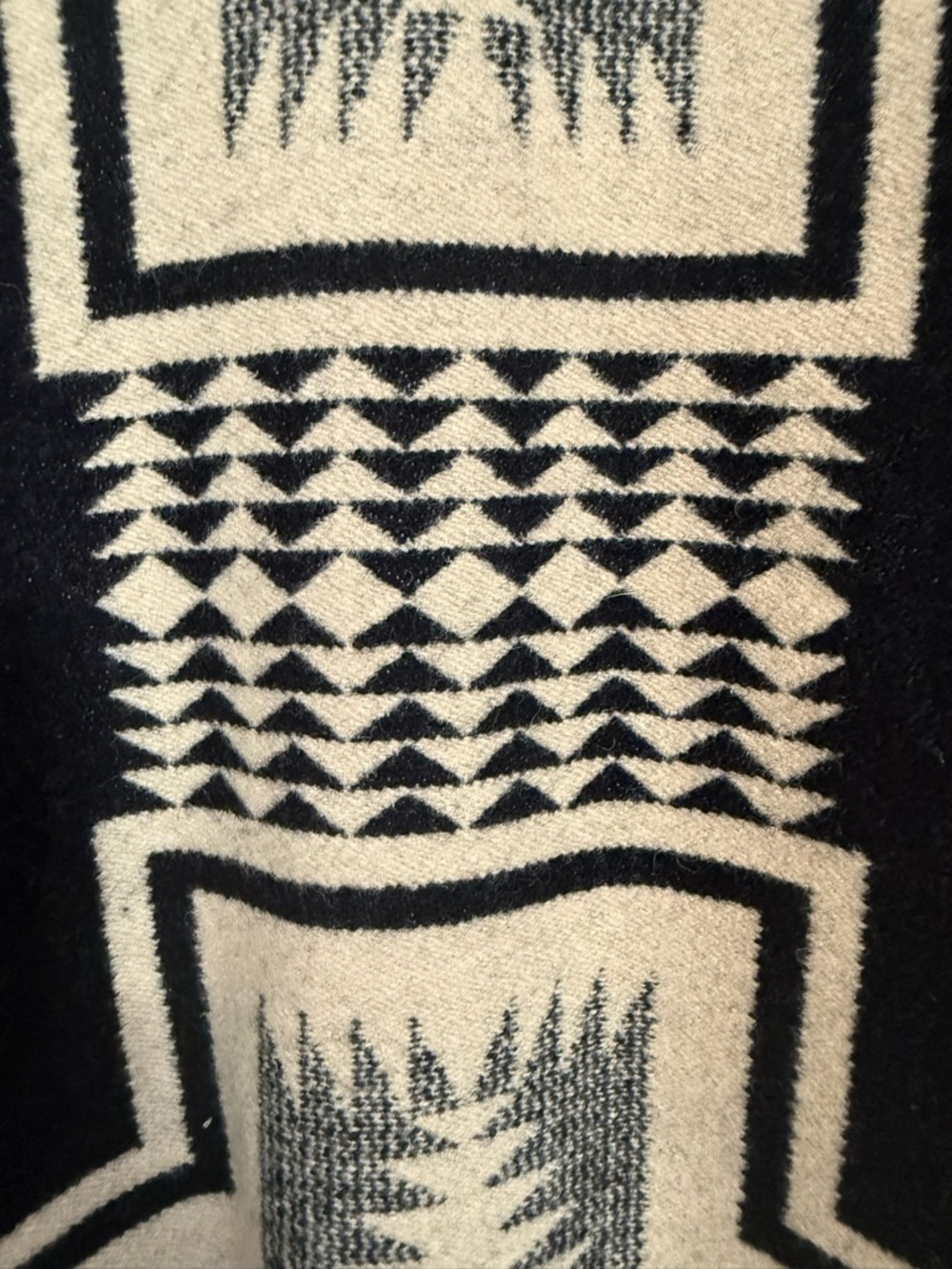 Pendleton Harding Shearling Collar Wool Coat – Women’s XXL – Black/Cream Pattern - Picture 8 of 12